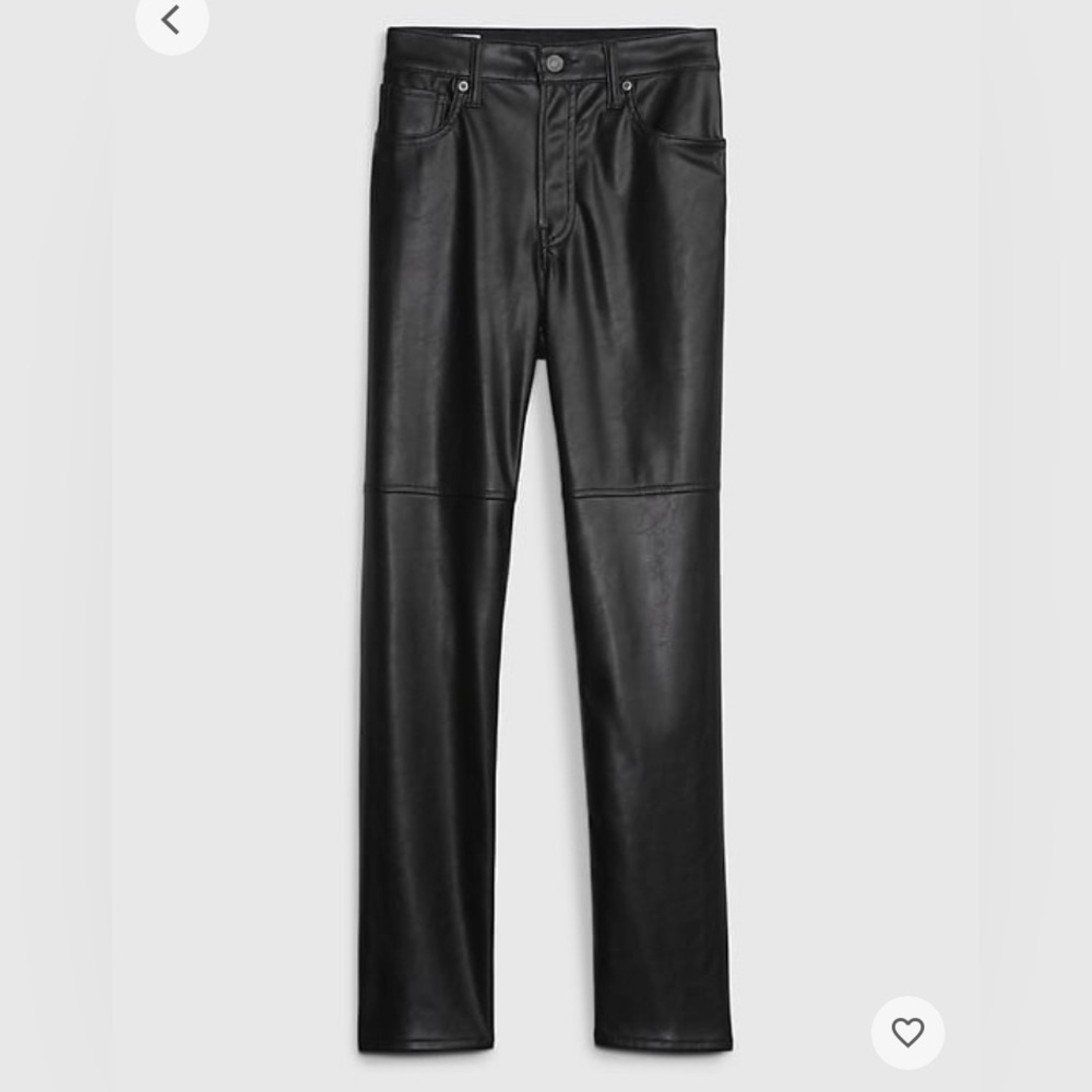 Cheeky Straight Faux Leather High Rise Pants - Picture 3 of 5